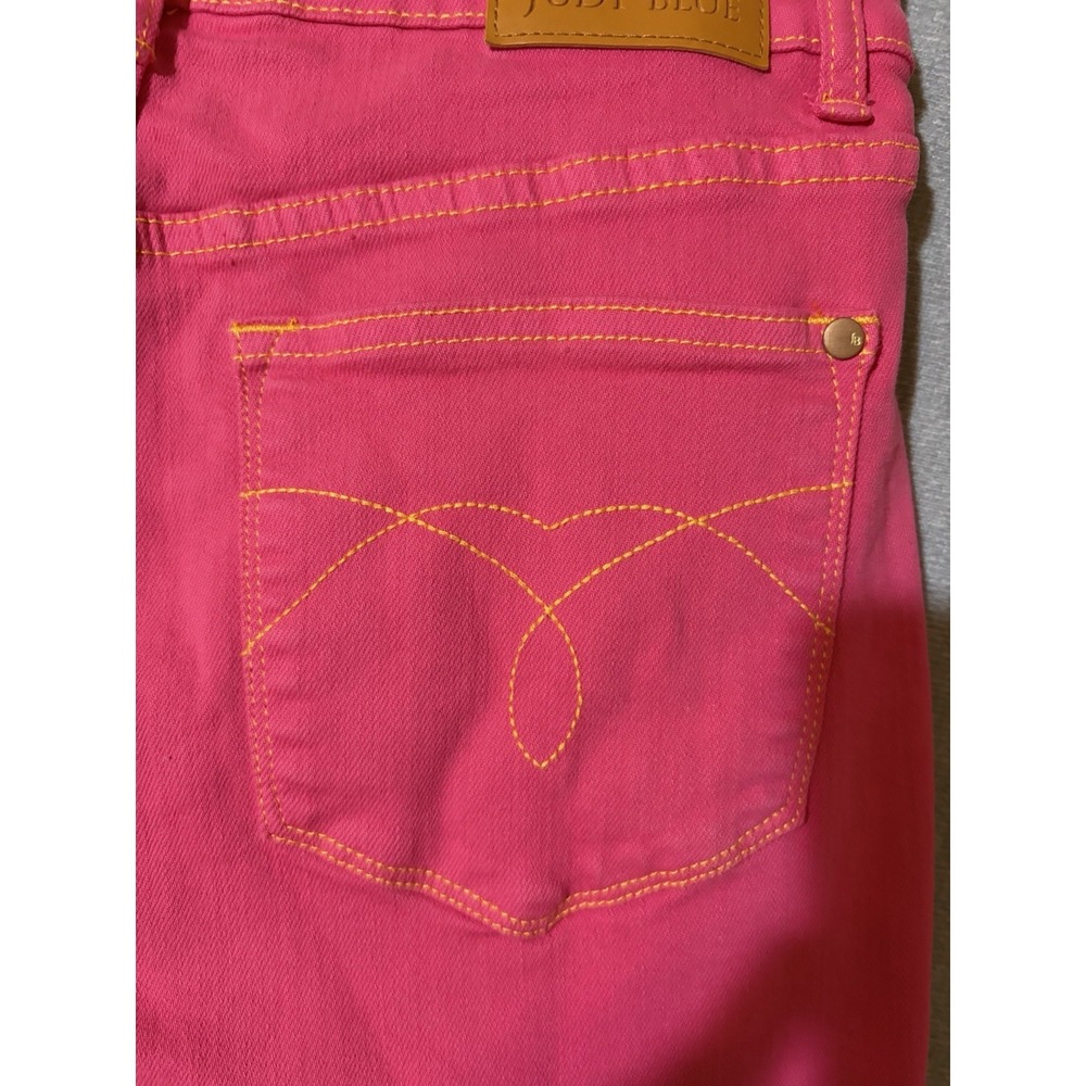 Judy Blue Shorts Womens XL Pink High Rise Denim 5-Pocket Garment Dyed Stretch - Picture 12 of 12